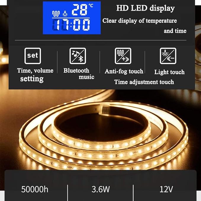 600 x 800mm LED Wall Mounted Bathroom Mirror - Image 3