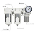 XingNEeng 1/2" NPT Compressed Air Filter Regulator Lubricator Combo, Water/Oil - Image 2