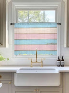 Sheer Curtains 54 Inch Length, Farmhouse Country Shabby Striped Privacy Voile - Image 3