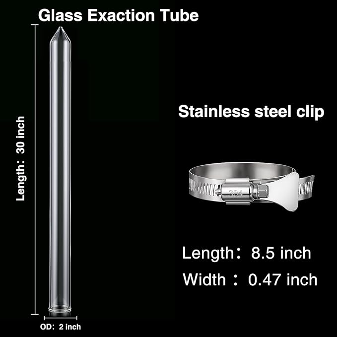 Chunful Glass Extractor Extraction Filter Tube 30" Long 50mm Diameter Thick and - Image 2