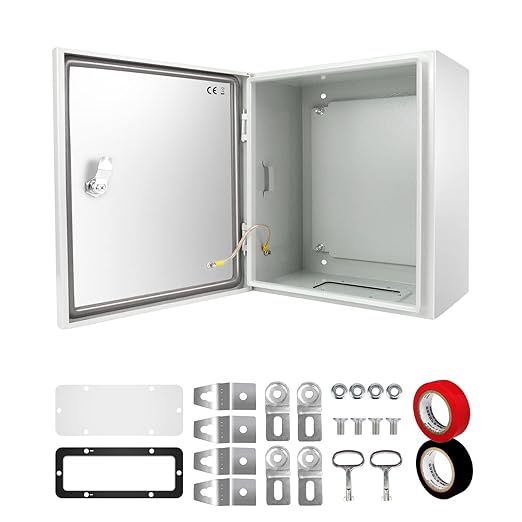 Outdoor Electrical Box, Steel Junction Box 16X16X8'', NEMA 4X Electrical by TOCRETOARE