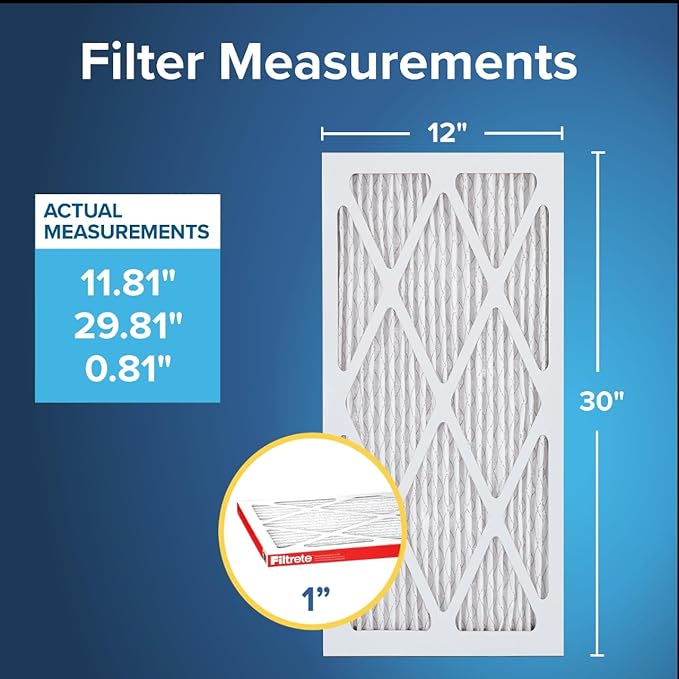 Filtrete 12x30x1 AC Furnace Air Filter, MERV 11, MPR 1000, Micro Allergen - Image 2