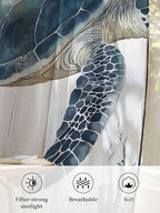Sheer Curtains 72 Inches Long, Sea Turtle Teal Blue Semi Sheer Curtains Light - Image 6