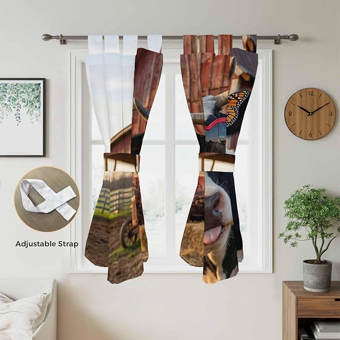 Farm Cows Bedroom Curtains 72 Inch Length, Window Curtains Tab Top, Farmhouse - Image 5