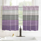 Country Wood Board Gray Purple Window Valance Curtains, Farmhouse Gradient - Image 2