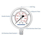 MEASUREMAN Fully Stainless Steel Hydraulic Glycerin Filled Pressure Gauge - Image 3