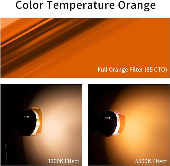 Meking 16x20 inches Lighting Gels CTO Photo Lights Gel Filters Transparent - Image 3
