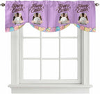 Purple Easter Tie Up Valance Curtains by Unknown
