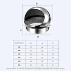 304 Stainless Steel Range Hood Exhaust Pipe, Weatherproof Cap, Exterior Wall - Image 5