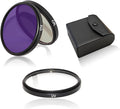 55mm 3Pack Camera Lens Filter Kit, Ultra Slim Aluminum Alloy Frame UV by WOKYO