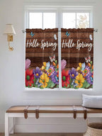 Spring Flowers Kitchen Curtains 54 Inches Length, Watercolor Farmhouse Colorful - Image 4