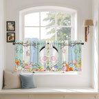 Easter Kitchen Tier Curtains 24 Inch Long 2 Panel Set, Rod Pocket Cafe Small by Unknown