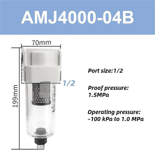 1pc Vacuum Water Droplet Separator Vacuum Pipeline Filter Negative Pressure - Image 2