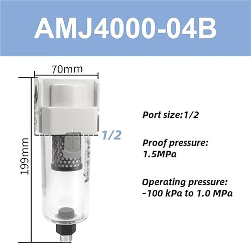1pc Vacuum Water Droplet Separator Vacuum Pipeline Filter Negative Pressure - Image 2
