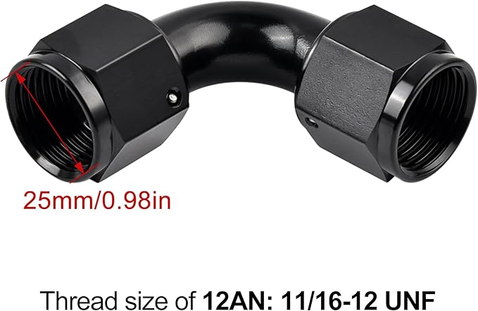 EVIL ENERGY 12AN Female to 12AN Female 90 degree Swivel Coupler Fitting Union - Image 3