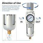 AIRZOE 3/8" NPT Air Filter Regulator Combo Piggyback, 5 Micron Brass Element - Image 4