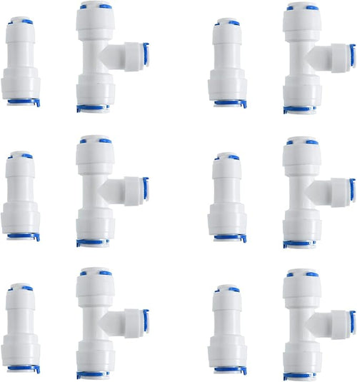 3/8-inch x 1/4-inch 6 pcs T and 6 pcs I Tube Quick Push in Connector by JBTOZIUY