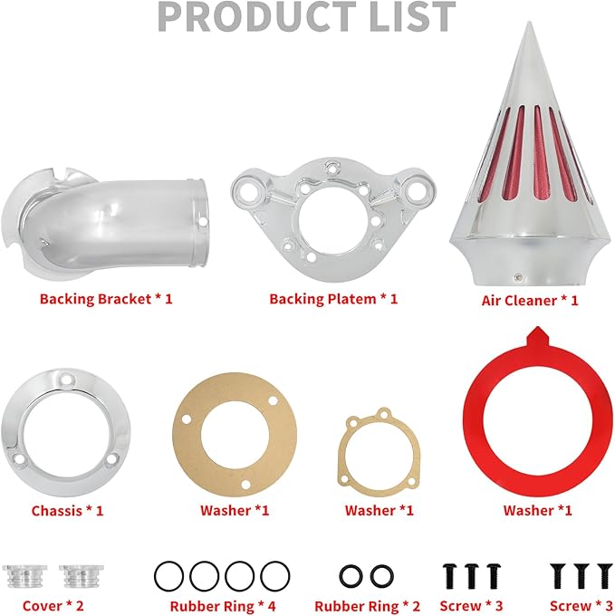 Air Cleaner Motorcycle CNC Spike Air Intake Filter Kit Fit - Image 6