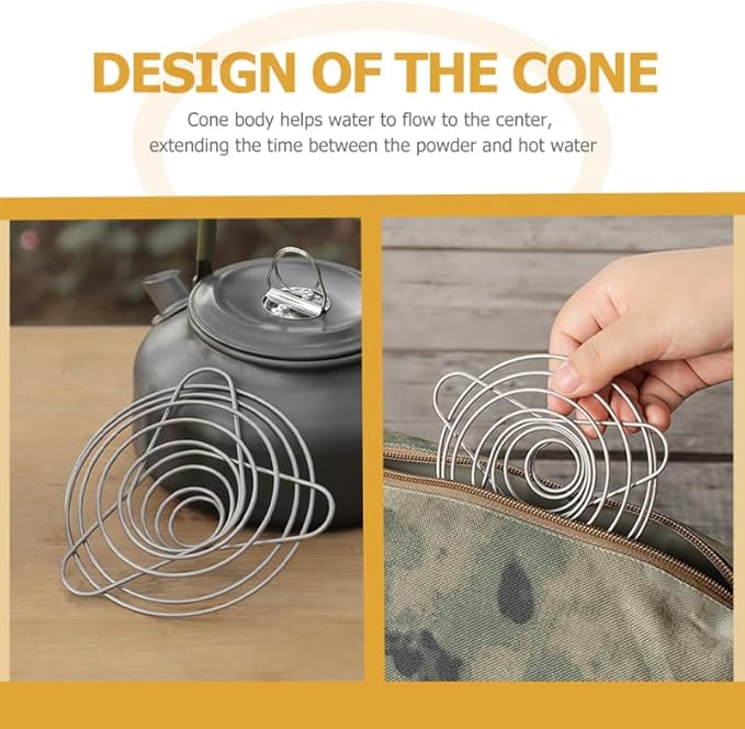 Cabilock Foldable Stainless Steel Coffee Filter Dripper Portable Cone Funnel - Image 5