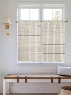 Vintage Country Wooden Board Window Valance Curtains, Gradient Wood Grain Line by IDOWMAT