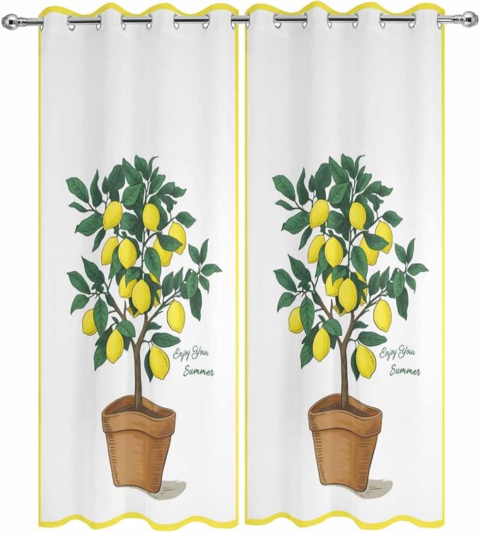 Lemons Outdoor Curtains for Patio Summer Fruit Lemon Tree Waterproof Outside - Image 9