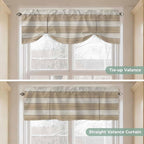 Brown Ombre Wooden Tie Up Valance Curtains - Image 5