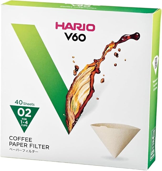 Hario V60 Paper Coffee Filter, Size 02, 40ct Box by Hario