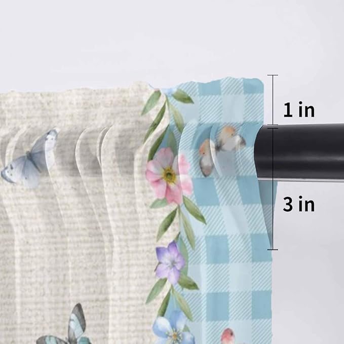 Easter Sheer Valances for Windows 54"x18", Light Filtering Kitchen Curtains - Image 7