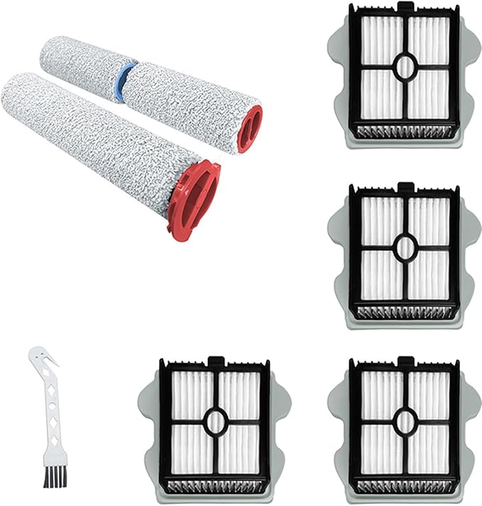 1 Set Main Brush + 4 PCS Filters + Cleaning Brush Replacement Parts Compatible by NUHFUFA