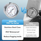 SENCTRL 0-15 Psi Low Pressure Gauge, 1/4 NPT Back Mount, Waterproof, Stainless - Image 3
