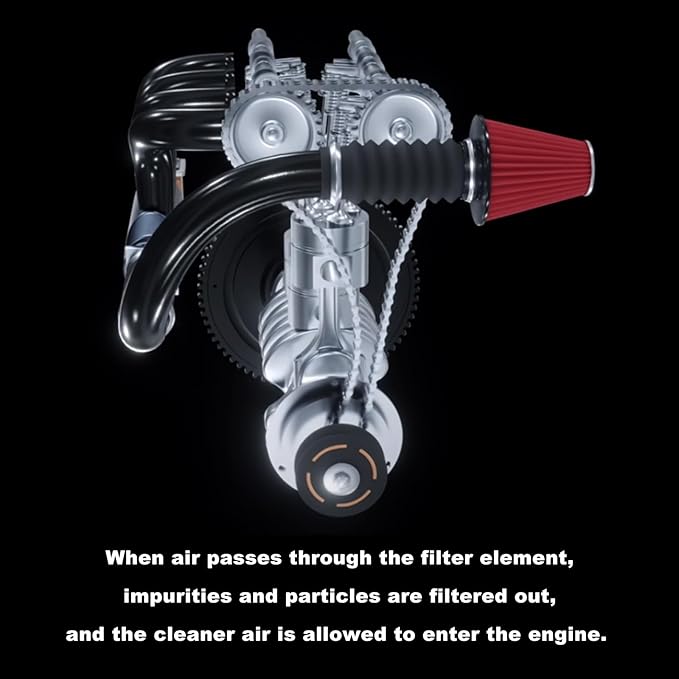 RYANSTAR 63mm 2.5" High Flow Round Tapered Cone Cool Air Filter Cleaner - Image 4