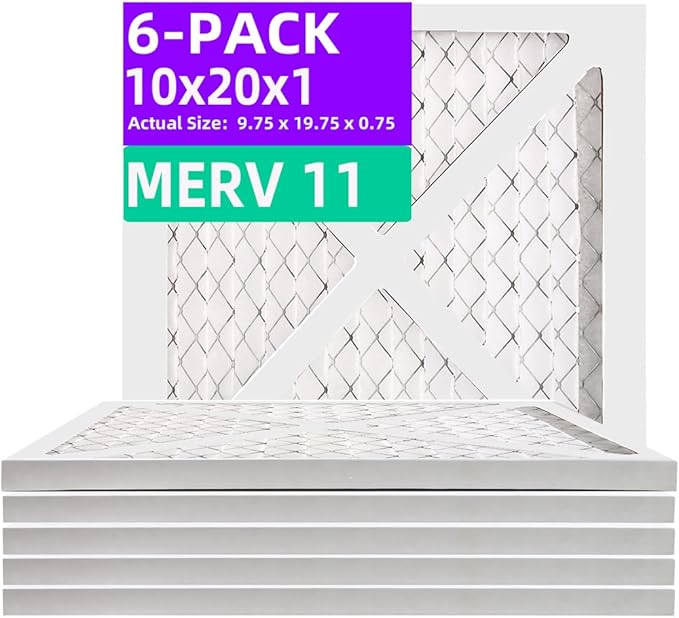 10x20x1 MERV 11 Pleated Air Filter MPR 1200 & FPR 7, Furnace Air Filters by Qingzhug