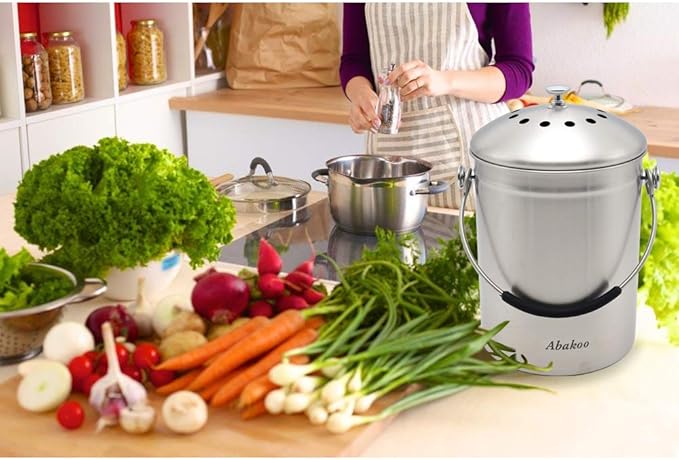 Abakoo Stainless Steel Compost Bin - Image 6