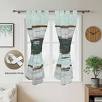 Blue Teal Living Room Curtains 84 Inch Length, Window Curtains Tab Top - Image 5