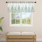 Eucalyptus Leaves Daisy Sheer Valance Curtains, Summer Farmhouses Flower Light - Image 4
