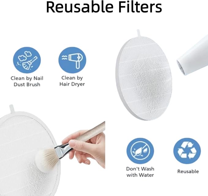 4 Pack Nail Dust Collector Replacement Filter, Compatible - Image 3