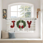 Christmas Wreaths Kitchen Tier Curtains 36 Inch Long 2 Panel Set, Rod Pocket - Image 3