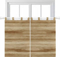 Light Brown Wood Grain Bedroom Curtains 63 Inch Length, Window Curtains Tab Top by Unknown
