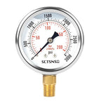 2-1/2" Dial Size, 0-3000 Psi Pressure Gauge, Glycerin Liquid Filled, 1/4" NPT by SCTSNSR