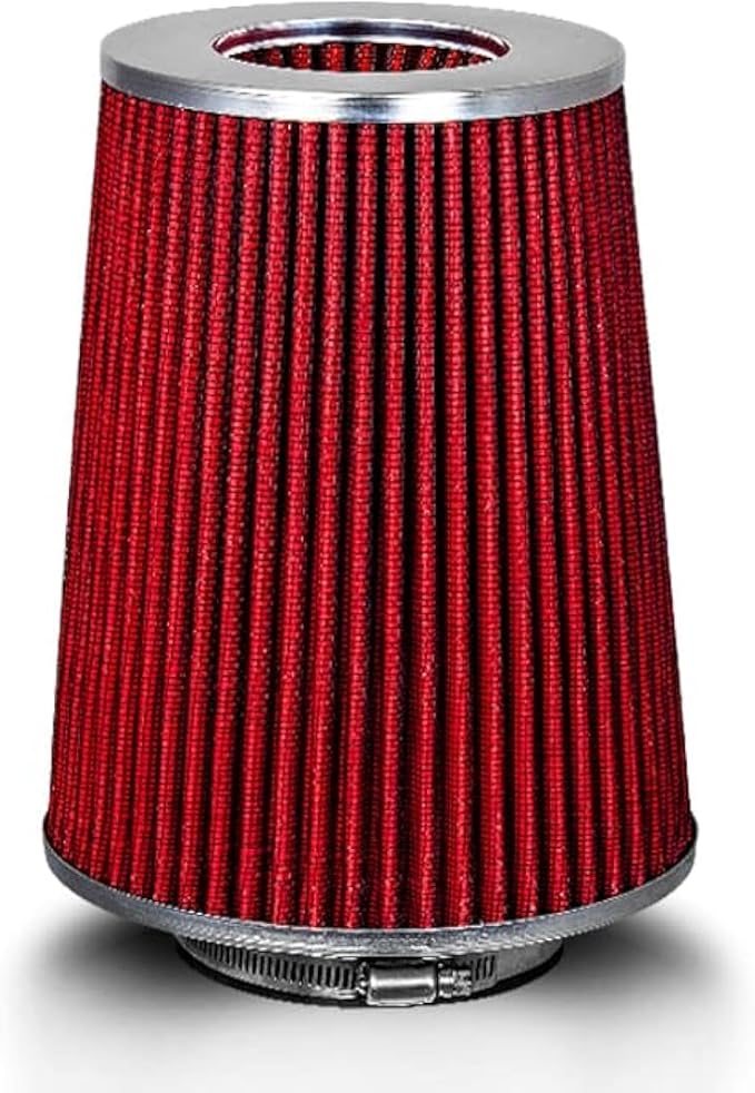 RED 4 inch 102 mm Inlet Truck Air Cone Replacement Performance Washable - Image 2