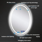Oval LED Bathroom Mirror Wall Makeup Mirrors Shaving Mirror - Image 3