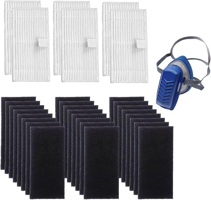 x6 H13 HEPA & x24 Active-Carbon Filter Set. Prevent PM2.5, and Reduce Light by JKKL