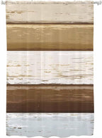 Sheer Curtains 72 Inches Long, Wood Grain Brown Semi Sheer Curtains Light by Unknown
