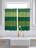 Farm Retro Green Wood Grain Window Valance Curtains, Rustic Wooden Plank by IDOWMAT
