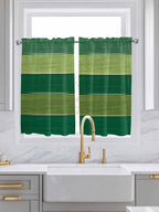 Farm Retro Green Wood Grain Window Valance Curtains, Rustic Wooden Plank by IDOWMAT