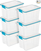 Sterilite 6-Pack Gasket Box, Weather-Resistant Storage Bins by Sterilite