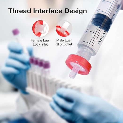 SimPure Syringe Filter PTFE Hydrophobic Membrane 500 PCS, 0.22um Pore Size - Image 5