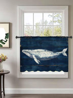 Sheer Curtains 45 Inch Length, Summer Whale Semi Sheer Curtains Light Filtering - Image 2