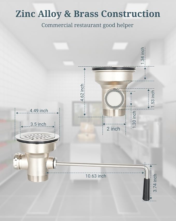 3-1/2 Inch Commercial Sink Drain - Image 5