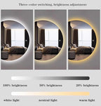 Semicircle Vanity Mirror with LED Lights, Dimmable LED Illuminated Bathroom - Image 5